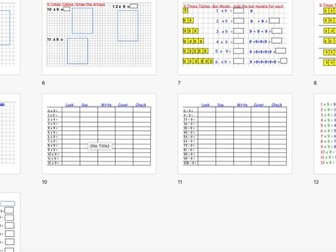 9 times tables pack