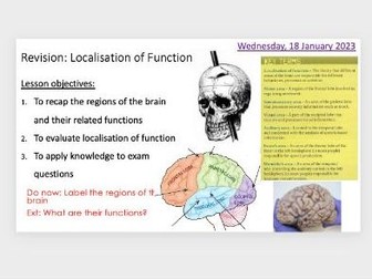 Localisation of Function Revision Lesson