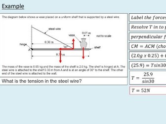 A level Physics (6.4) More on moments (Forces in equilibrium)