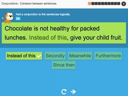 Cohesion between sentences - Interactive Activity - KS3 Spag