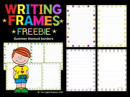 Writing Frames (Summer Themed Borders) FREEBIE - 35 printables