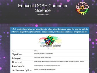 Edexcel GCSE Computer Science (9-1) Revision posters and interactive keyword games