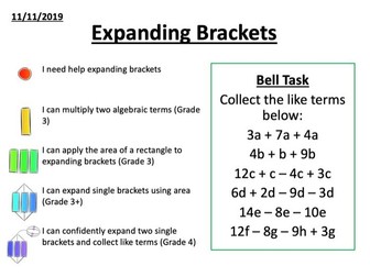 Expanding Single Brackets Lesson