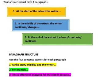 AQA GCSE English Language  Paper 1 Reading Study Guide