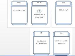 Numeracy procedural Starter - Treasure Hunt (year 7)