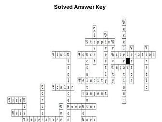 AQA GCSE Physics Trilogy Forces Revision Crossword (with Answers)