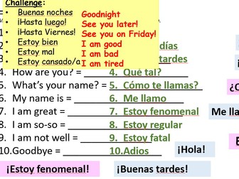 Year 7 Spanish Term 1 - Myself and My Family: 15 Lessons and Homework