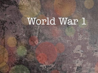World War One Writing Resources