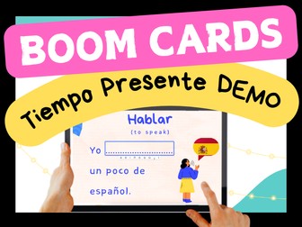 Spanish Present Tense DEMO | Interactive Activity | Digital Task Boom Cards