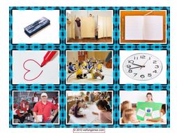 School Items Places & Subject Cards 4 Pages = 36 Cards
