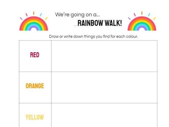 KS1/2 Rainbow Walk Mindfulness Lesson on Awareness  of our Surroundings and Colours in our World