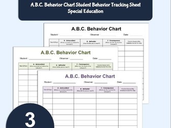 A.B.C. Behavior Chart Printable Pack for SEN & Autism