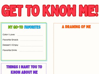 KS2 Get to know me