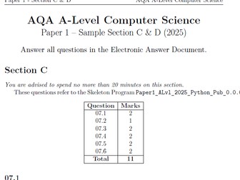 AQA A Level Skeleton Code Target Clear