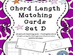 Chord Length using Pythagorean Theorem plus Matching Card Set