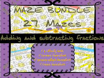 Adding and subtracting fractions  mazes