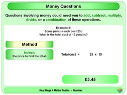 Money Questions KS4