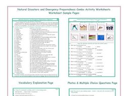 Natural Disasters and Emergency Preparedness Combo Activity Worksheets