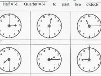 KS2 Maths Analogue Time to 15 minute intervals