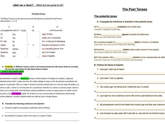 Spanish GRAMMAR - a collection of worksheets to practise