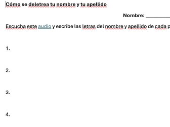 Spanish listening spelling names and surnames - comprensión auditiva - nombres y apellidos