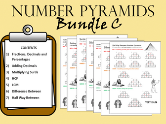 Maths Number Pyramids Bundle C