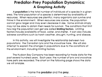 Population Dynamics Predator and Prey Graphing Lab Activity