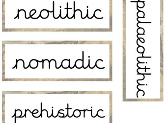 Key Vocabulary PRINTABLE cards for Stone Age topic (HISTORY) (katie_wlknsn)