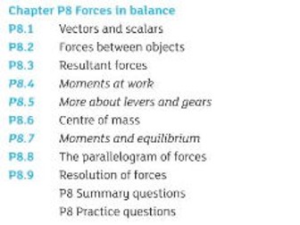 AQA GCSE PHYSICS P8 FORCES IN BALANCE