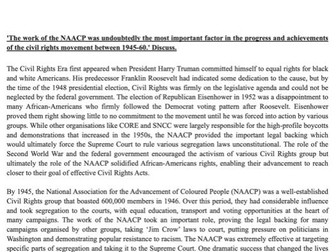 A-Level History Essay NAACP Civil Rights