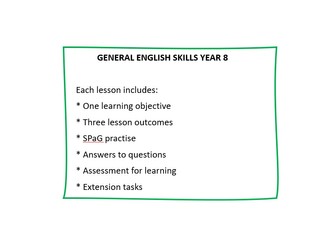 GENERAL ENGLISH SKILLS YEAR 8