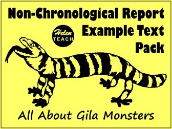 Gila Monster Non-Chronological Report Example Text Pack