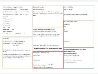 AQA foundation physics paper 2 Forces revision crib sheet