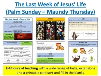 Easter - The Last Week of Jesus' Life (Sunday-Thursday)