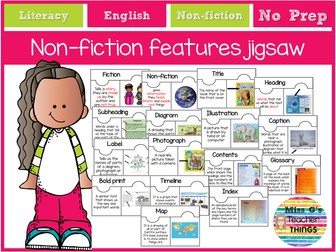 Non-fiction features jigsaw puzzle - Literacy KS1 and KS2 Information texts
