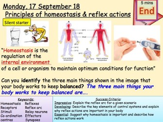 AQA new specification-Homeostasis and Reflex actions-B10.1 and B10.3