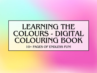 Colours Digital Colouring Book - 10 Pages - Perfect for Kids and School!