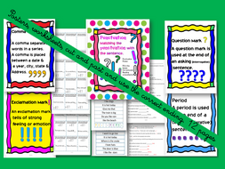 Grammar- End of the sentence punctuation -worksheets