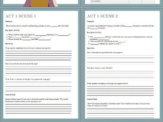 Macbeth Homework Booklet / Study Buddy