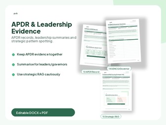 SENCO APDR and Governor Evidence Pack