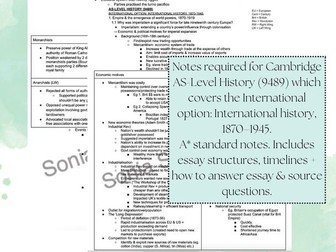 Cambridge AS-Level History (9489) Notes (International Option)