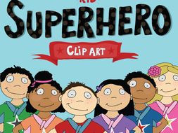 Superhero Kids Clip Art – Commercial-Use
