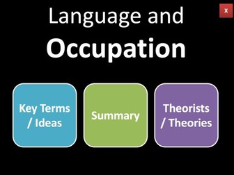 A Level English Language - Occupation Interactive Summary