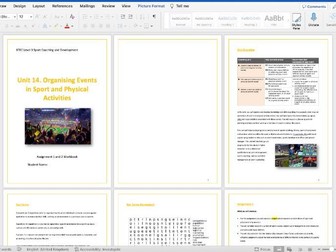 BTEC L3 Sports Coaching and Development - Unit 14 Organising Events Resource Pack