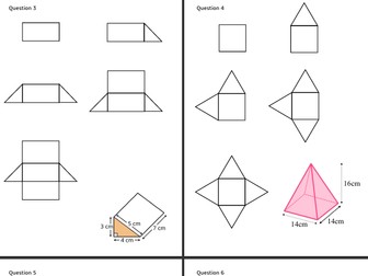Surface Area From Nets Scaffolded Worksheet
