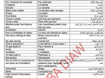 MORE THAN 1000 WORDS AND EXPRESSIONS English - French - Arabic