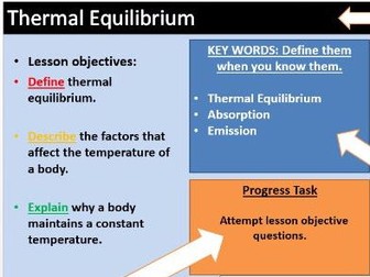 AQA 9-1 Physics Only - Thermal Equilibrium