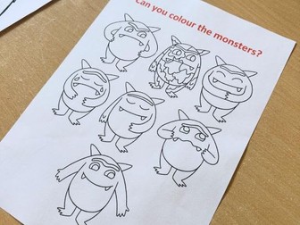 Colour Monster Colouring Page - All 7 Monsters