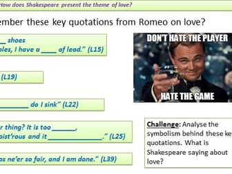 'Love' in Romeo and Juliet - revision lesson