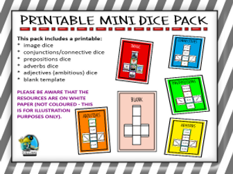PRINTABLE A3 SIZED 'BUILD YOUR OWN' PACK OF LITERACY DICE